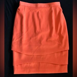 Vintage Escada Vibrant Orange Pencil Skirt size 34 us 4 wool made in Germany